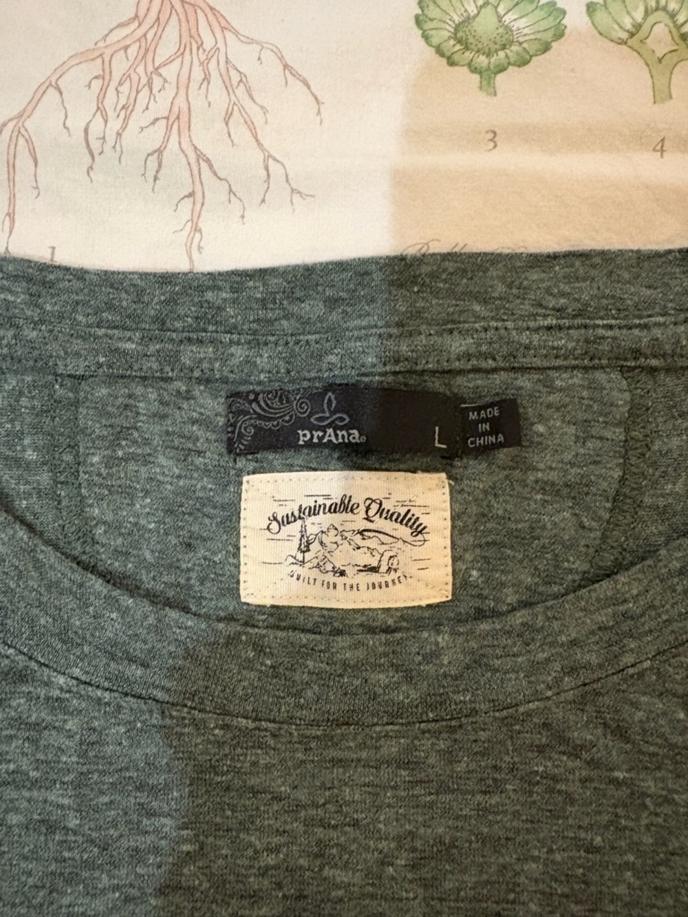 Heather Forest Green Prana Cozy Up t-shirt - Picture 3 of 7